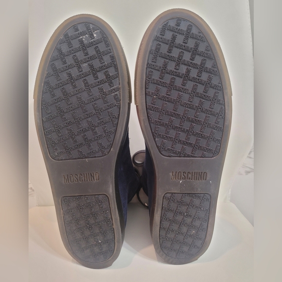 Moschino Men's Navy High-Top Sneakers Size 46/11.5 Made Italy - Picture 8 of 14